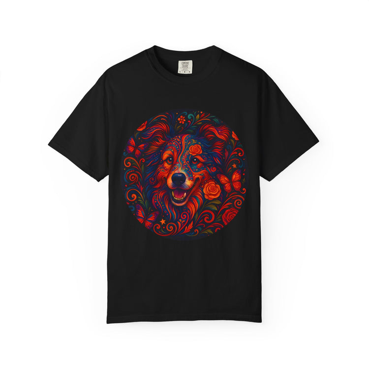 Border Collie Psychedelic T-Shirt – Colorful Dog Art Tee, Trippy Floral Design for Dog Lovers