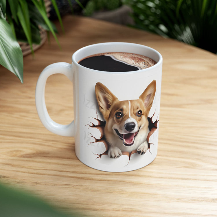 Dog Lover Mug – Adorable Puppy Print Ceramic Coffee Cup – 11oz / 15oz