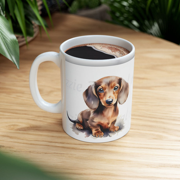 Cute Dog Lover Mug – Adorable Puppy Print Ceramic Coffee Cup – 11oz / 15oz