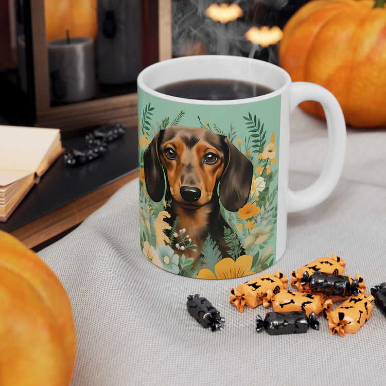 Dog Lover Mug – Adorable Puppy Print Ceramic Coffee Cup – 11oz / 15oz