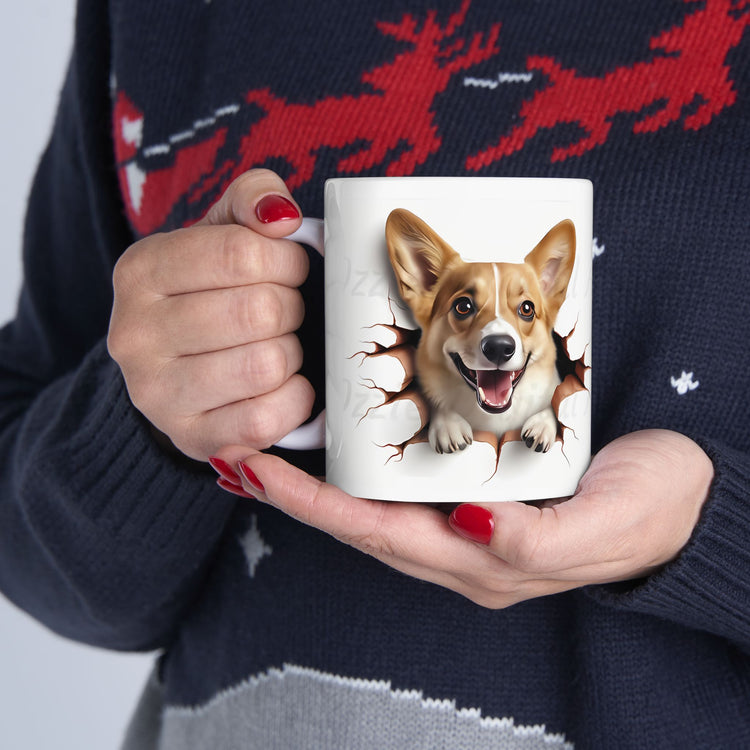 Dog Lover Mug – Adorable Puppy Print Ceramic Coffee Cup – 11oz / 15oz