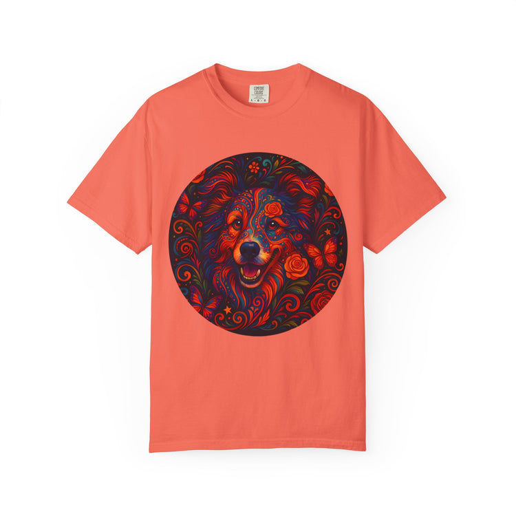 Border Collie Psychedelic T-Shirt – Colorful Dog Art Tee, Trippy Floral Design for Dog Lovers
