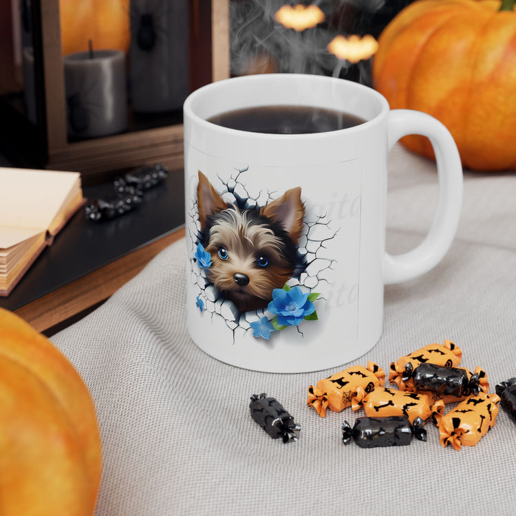 Cute Dog Lover Mug – Adorable Puppy Print Ceramic Coffee Cup – 11oz / 15oz