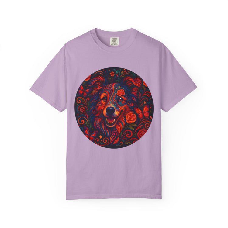Border Collie Psychedelic T-Shirt – Colorful Dog Art Tee, Trippy Floral Design for Dog Lovers