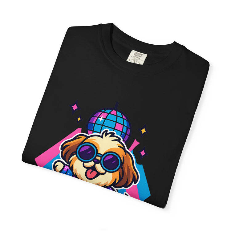 🕺 Pawty All Night Shih Tzu T-Shirt – Funny Disco Dog Meme Tee for Pet Lovers & Party Animals 🐾