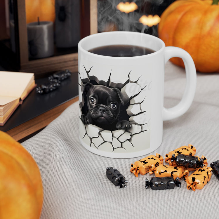 Cute Dog Lover Mug – Adorable Puppy Print Ceramic Coffee Cup – 11oz / 15oz