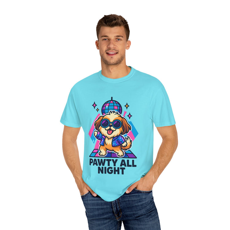 🕺 Pawty All Night Shih Tzu T-Shirt – Funny Disco Dog Meme Tee for Pet Lovers & Party Animals 🐾