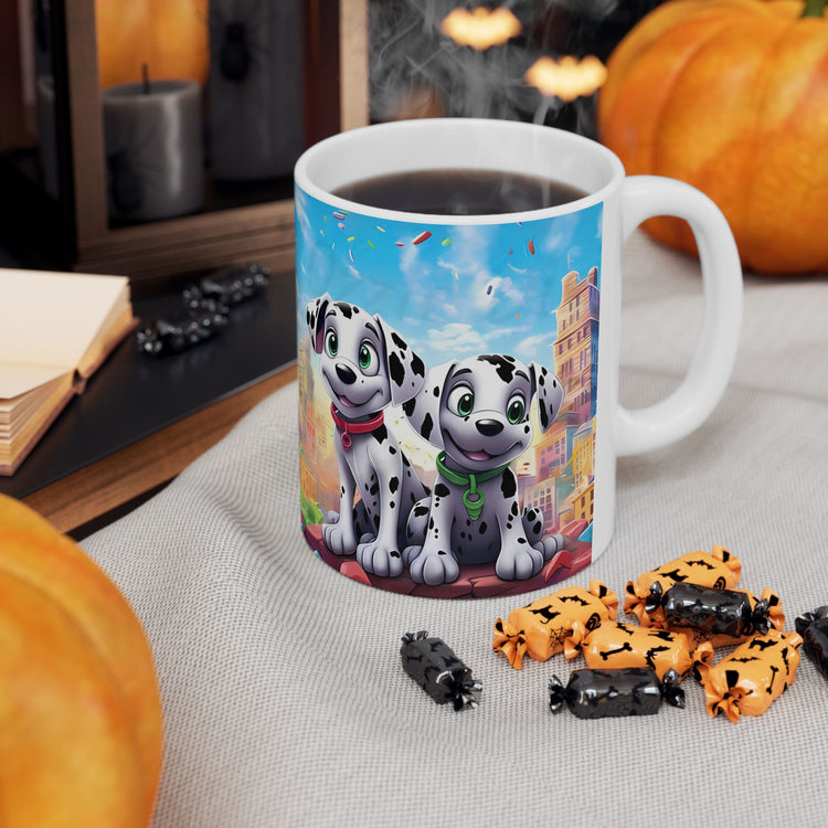 Cute Dog Lover Mug – Adorable Puppy Print Ceramic Coffee Cup – 11oz / 15oz