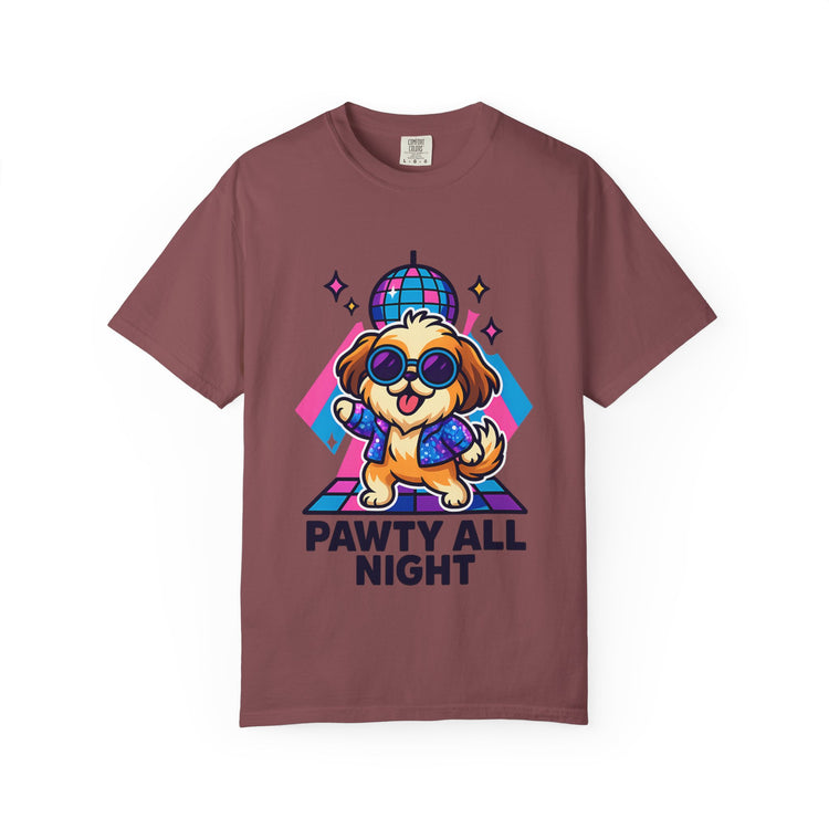 🕺 Pawty All Night Shih Tzu T-Shirt – Funny Disco Dog Meme Tee for Pet Lovers & Party Animals 🐾