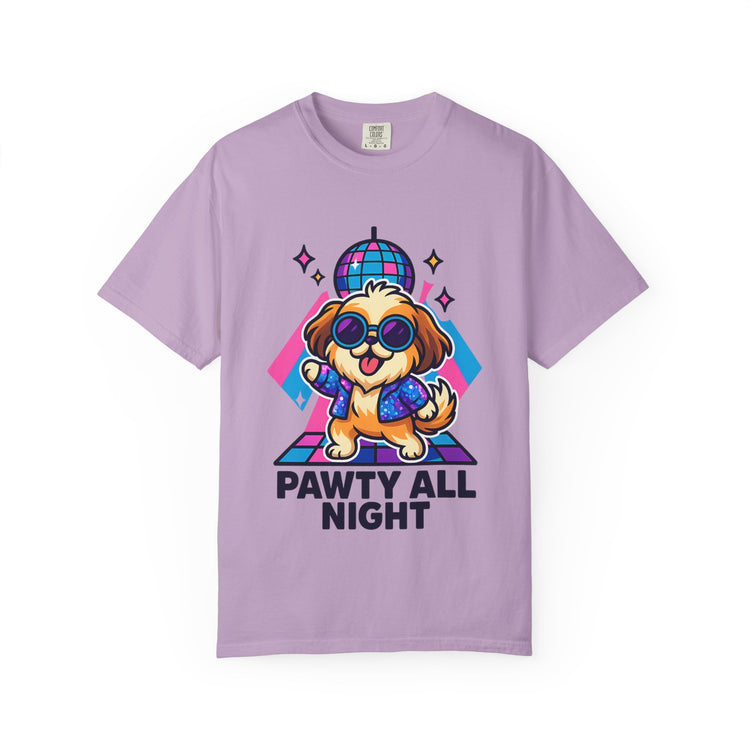 🕺 Pawty All Night Shih Tzu T-Shirt – Funny Disco Dog Meme Tee for Pet Lovers & Party Animals 🐾