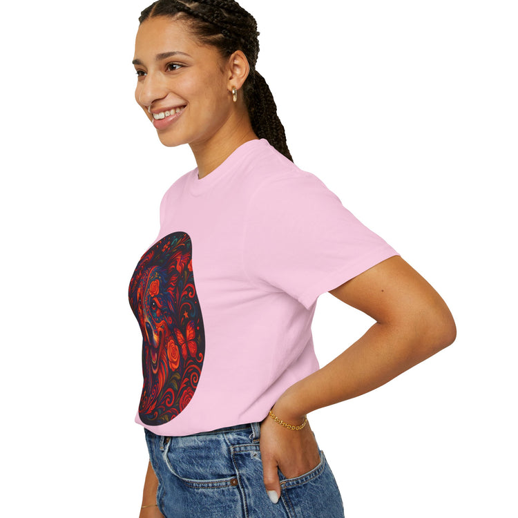 Border Collie Psychedelic T-Shirt – Colorful Dog Art Tee, Trippy Floral Design for Dog Lovers
