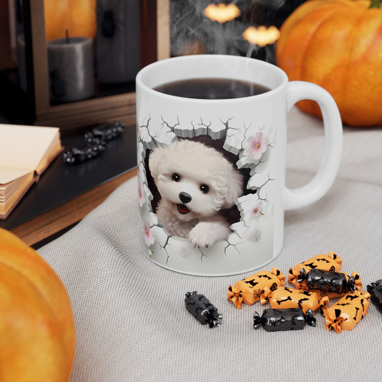 Dog Lover Mug – Adorable Puppy Print Ceramic Coffee Cup – 11oz / 15oz