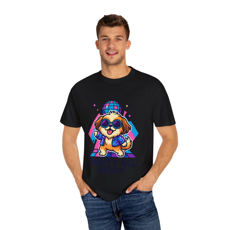 🕺 Pawty All Night Shih Tzu T-Shirt – Funny Disco Dog Meme Tee for Pet Lovers & Party Animals 🐾
